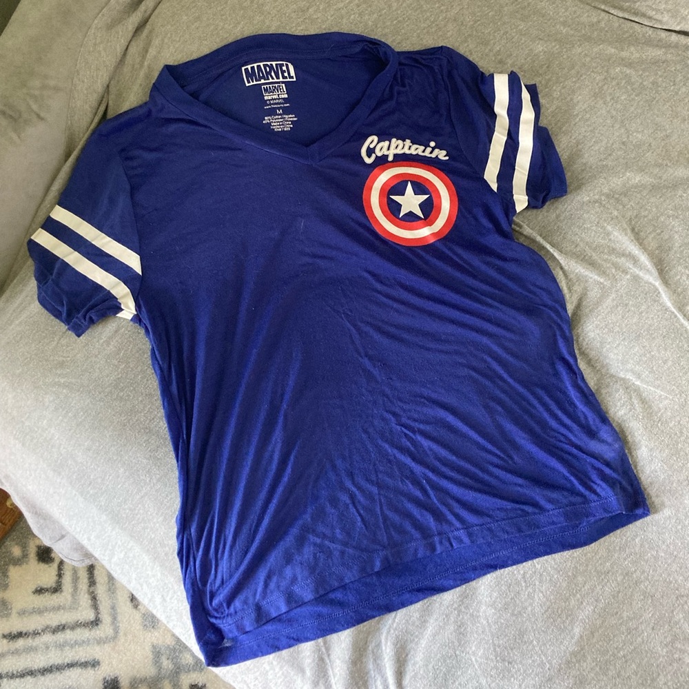 Blue Marvel Captain America tee